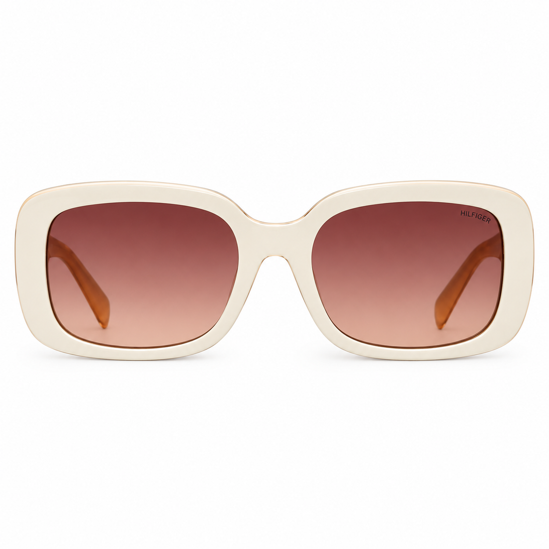 Tommy Hilfiger Women Cream White Acetate Sunglasses with Brown Gradient Lenses (TH1595)