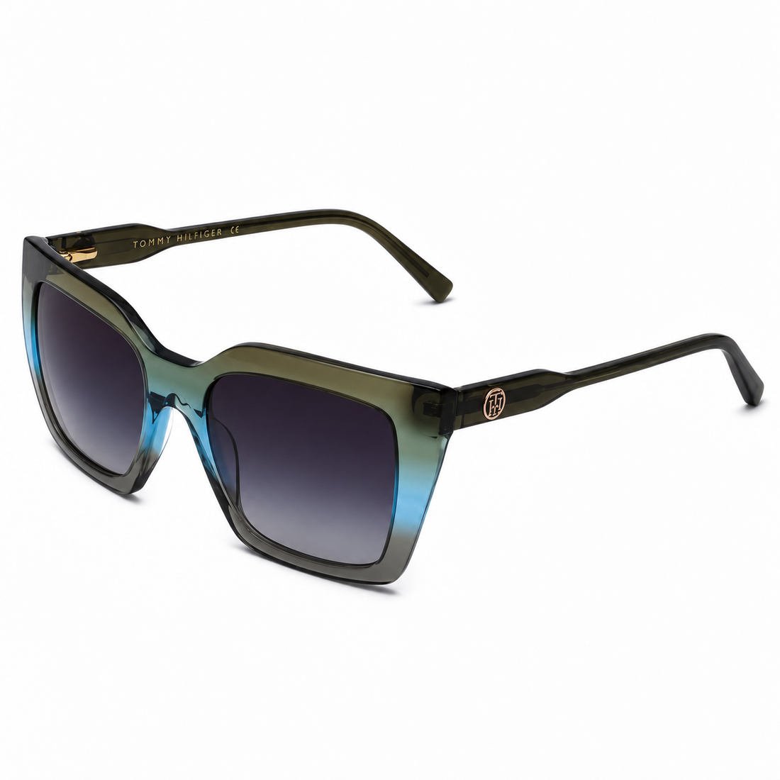 Tommy Hilfiger Women Grey Green Acetate Full Rim Sunglasses (TH2620)