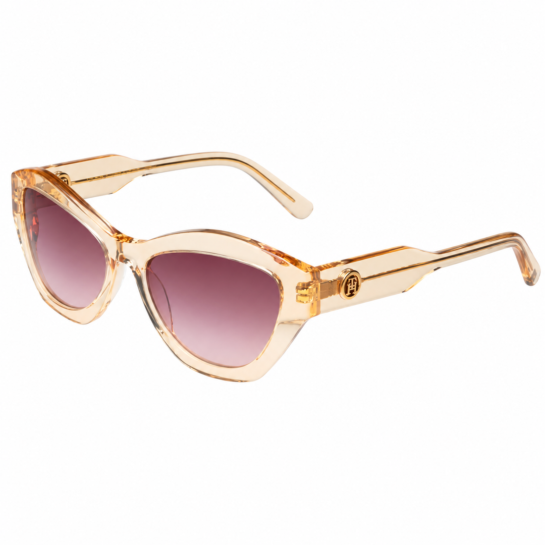 Tommy Hilfiger Women Crystal, Black And White Acetate Full Rim Cat Eye Sunglasses (TH2660)