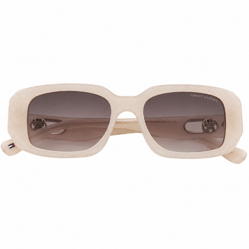 Tommy Hilfiger Women Full Rim Acetate Sunglasses Beige Black Havana (TH2662)