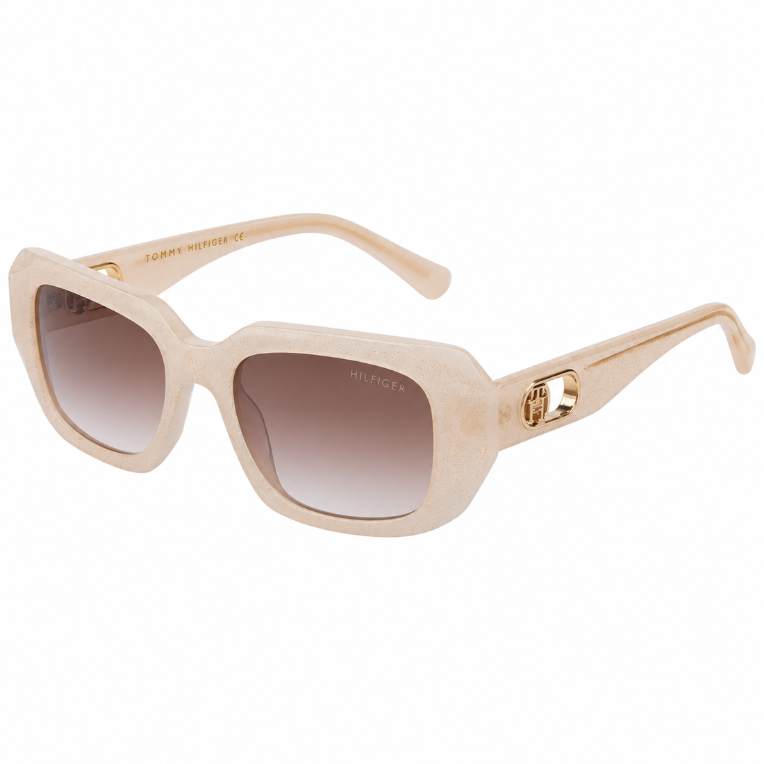 Tommy Hilfiger Women Full Rim Acetate Sunglasses Beige Black Havana (TH2662)