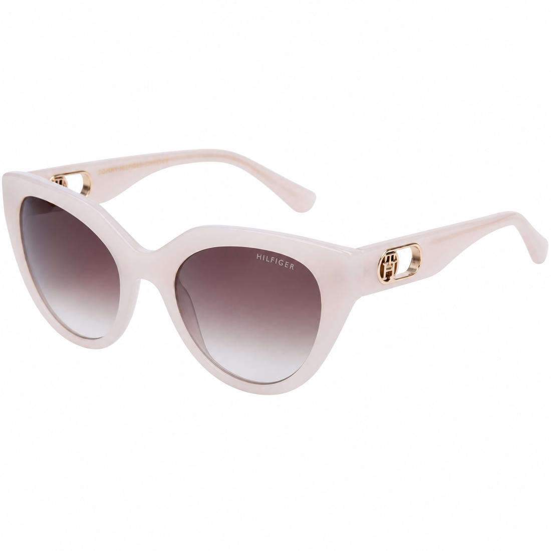 Tommy Hilfiger Women Beige Acetate Full Rim Cat Eye Sunglasses (TH2663)