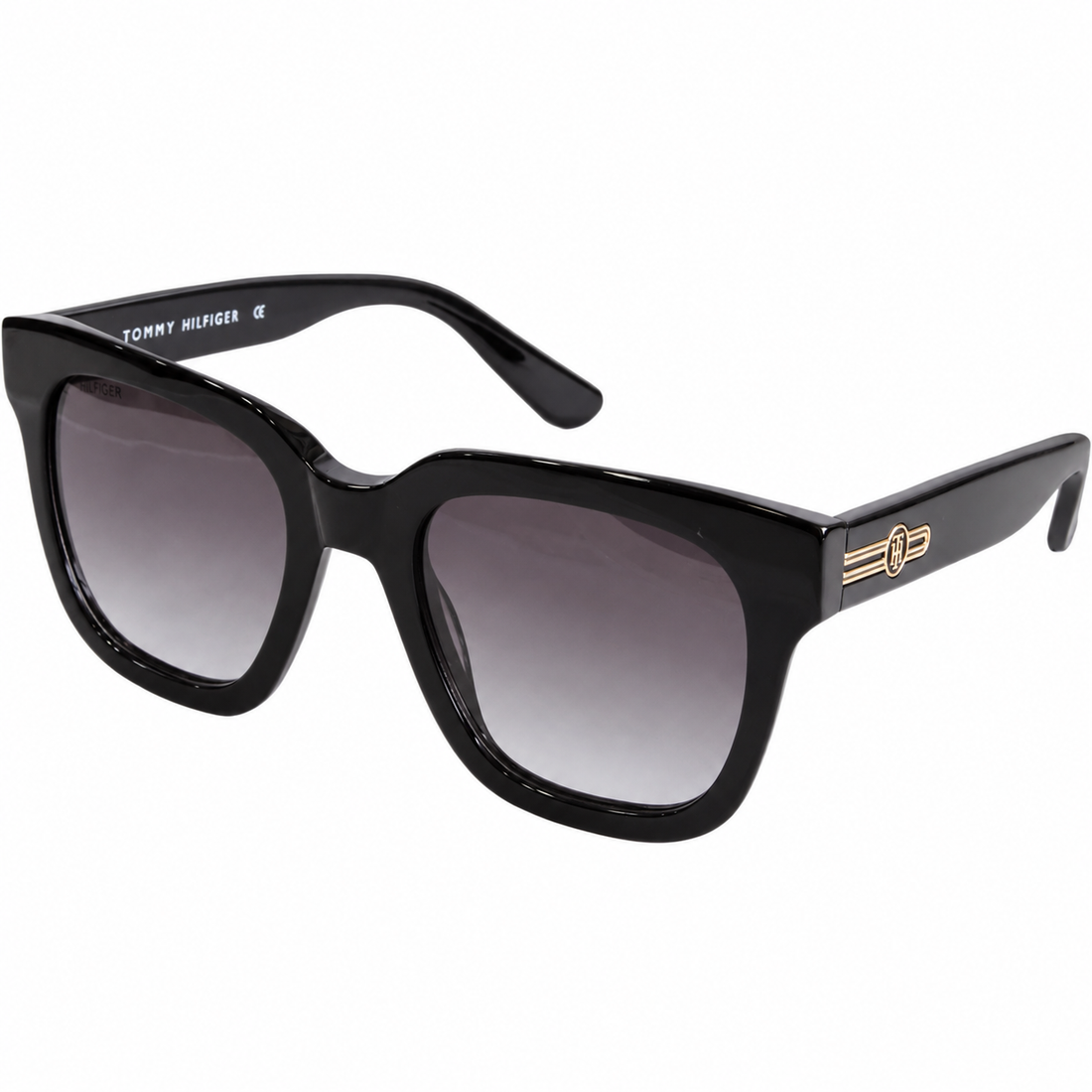 Tommy Hilfiger Women Black Full Rim Acetate Sunglasses with Gradient Grey Lenses (TH7200)