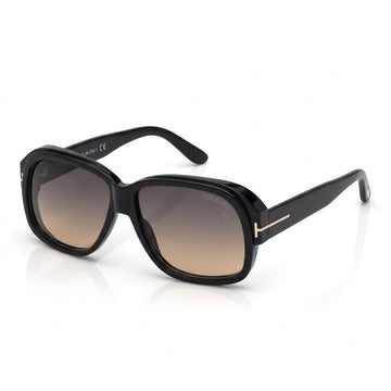 Tom Ford Black Square Butterfly Eyeglasses with Acetate Frame and Premium Designer Finish (TM0837)